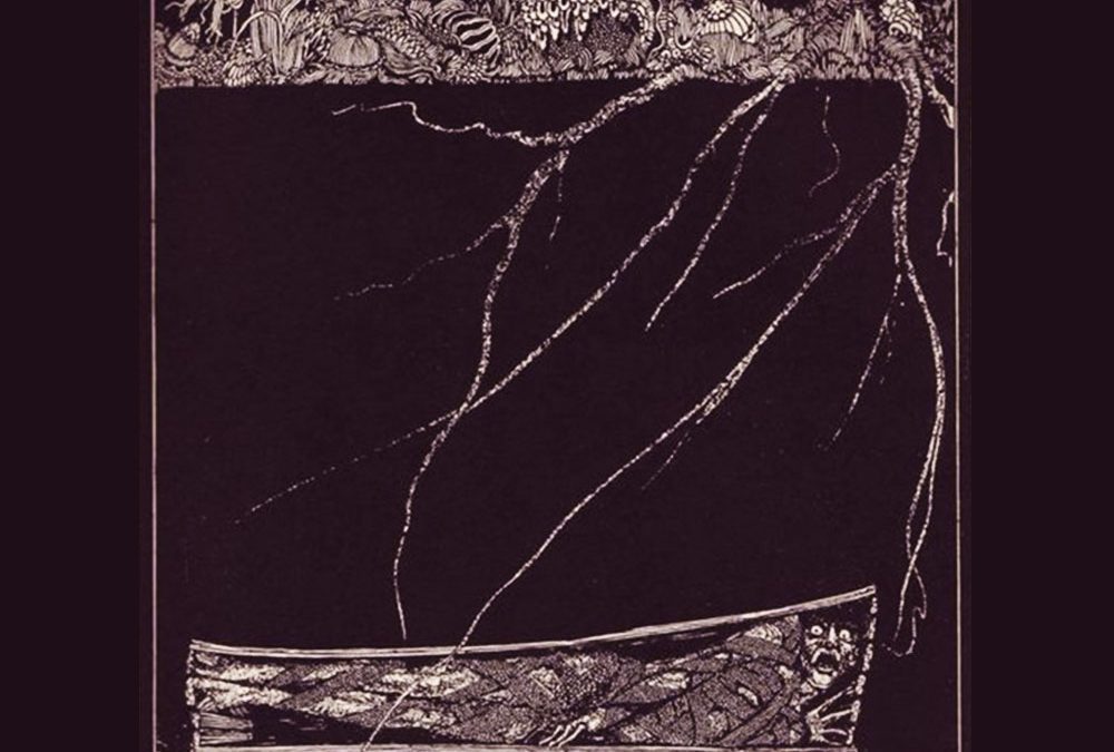 Depicting 'Tree', an illustration for Edgar Allan Poe's story The Premature Burial by Harry Clarke, published in 1919